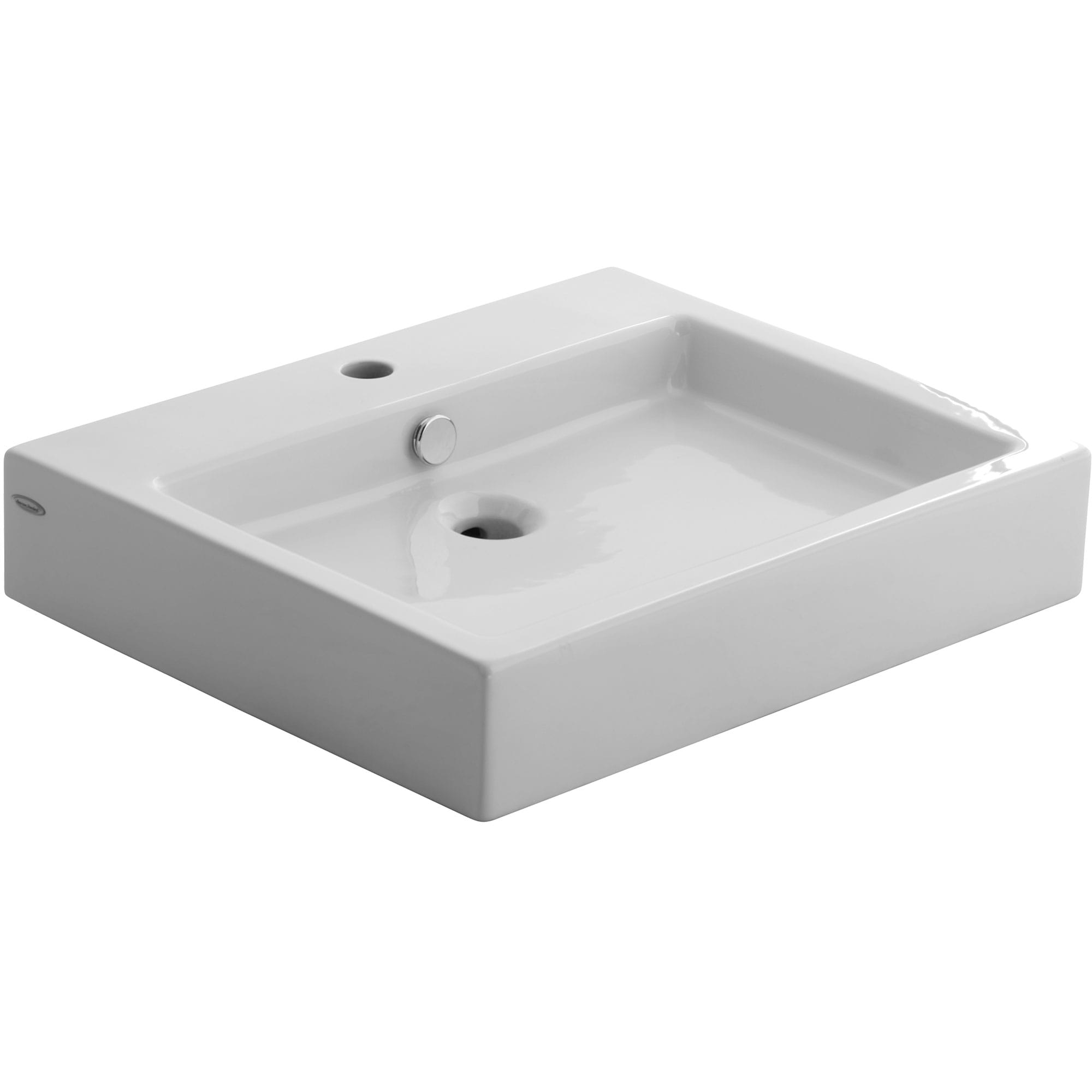 Studio 22 x 18 1 2 Inch Above Counter Sink With Center Hole Only WHITE